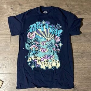 Blue trippy cotton t-shirt